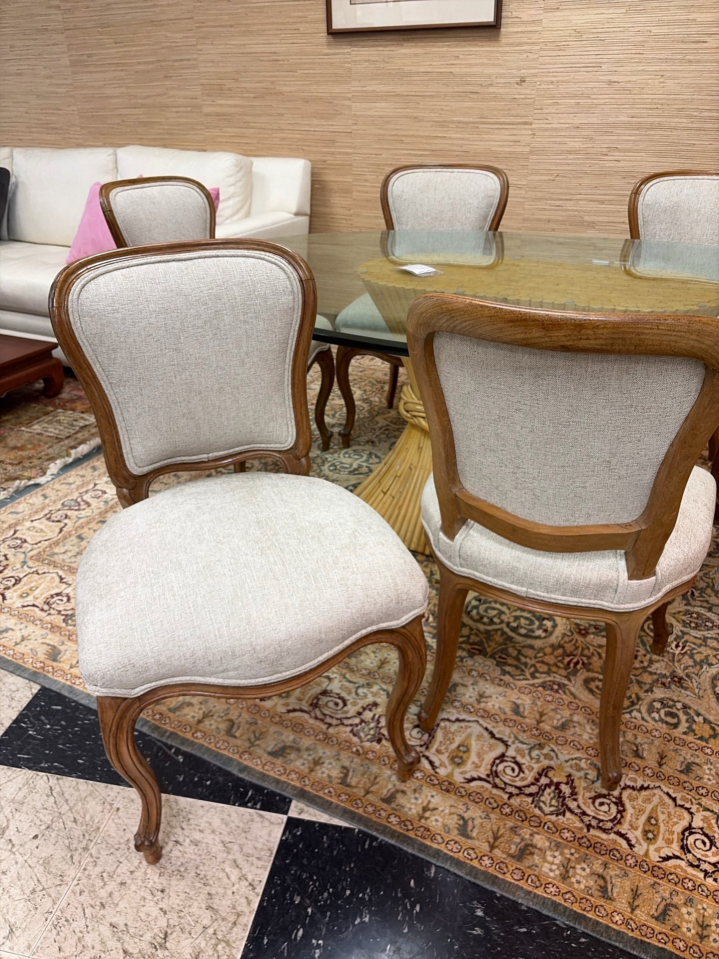 Antique French Newly Upholstered Dining Chairs w/Cabriole Legs(Set of 5)