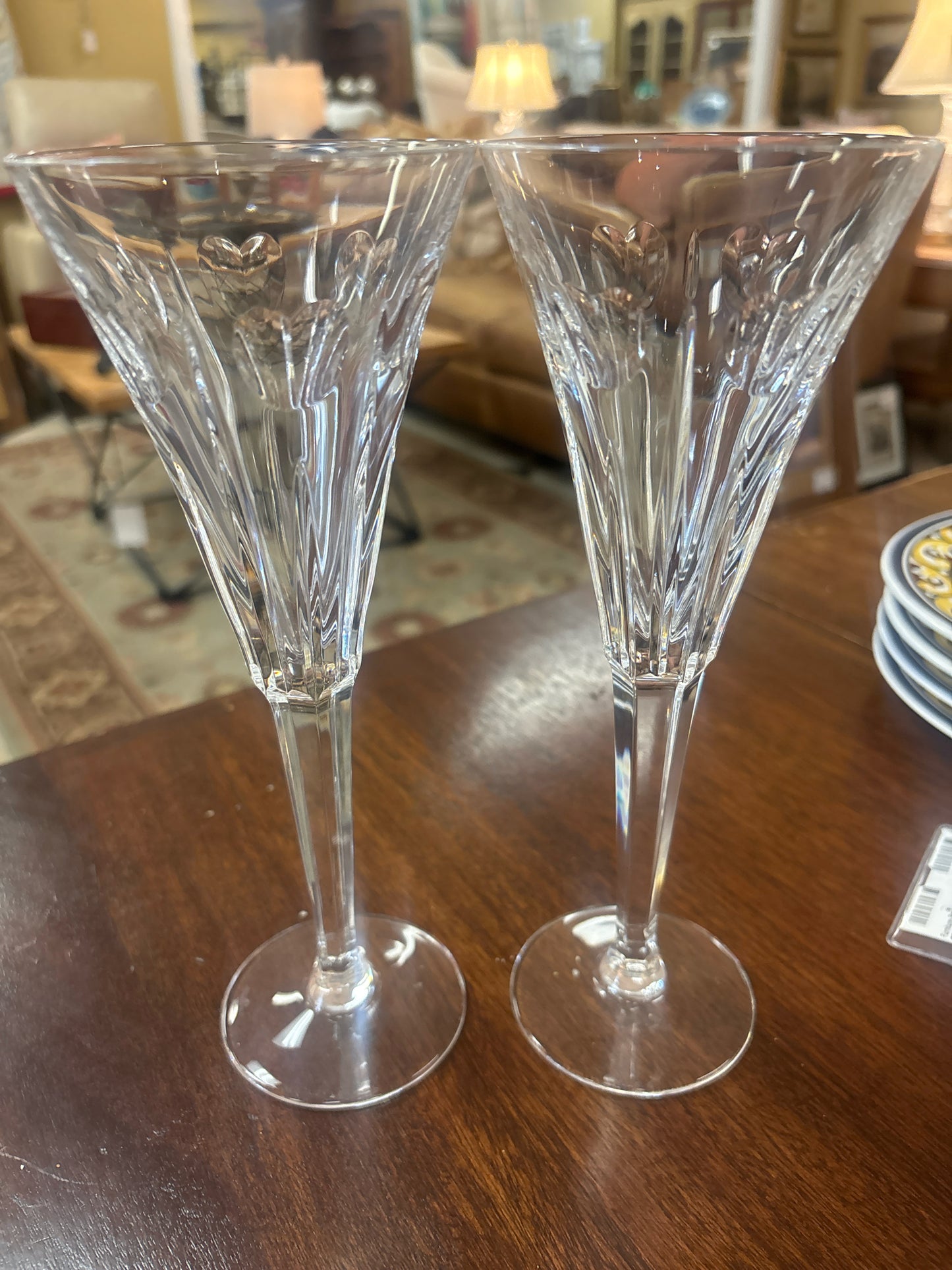 PAIR of Waterford Millenium Champagne Flutes