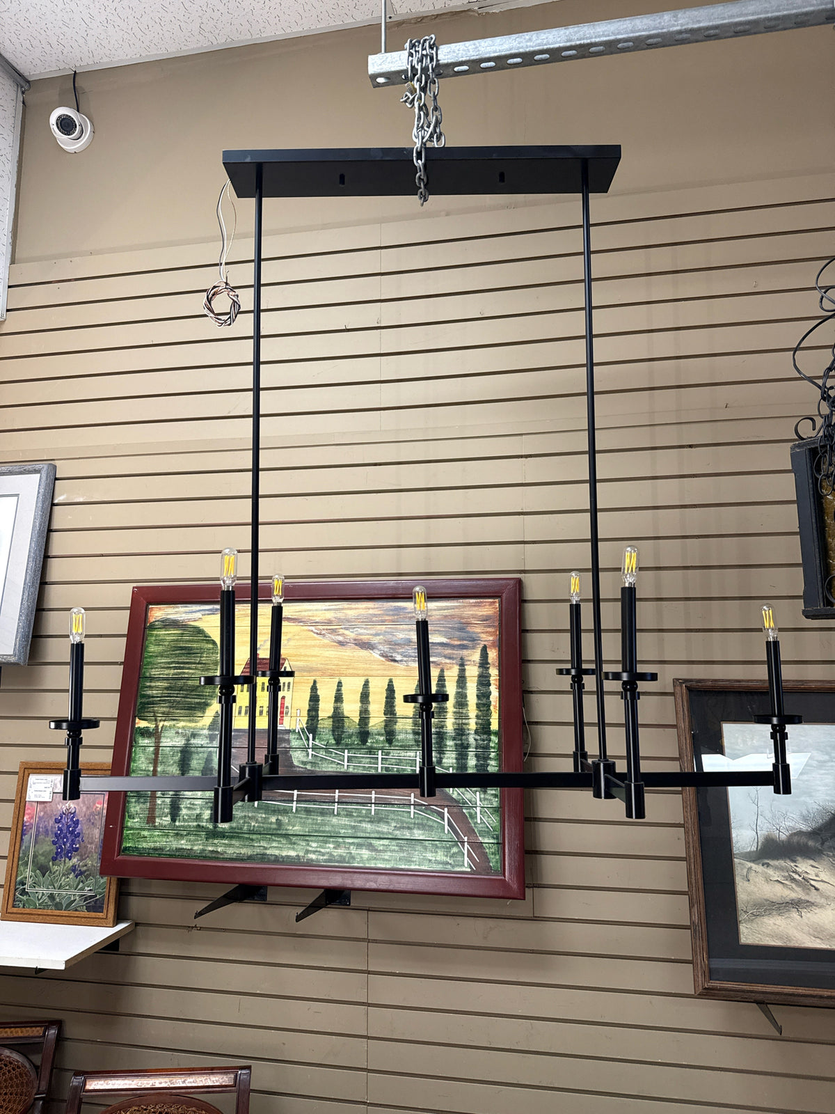 Hunter Briargrove Matte Black 7-light Linear Chandelier (51"wide)