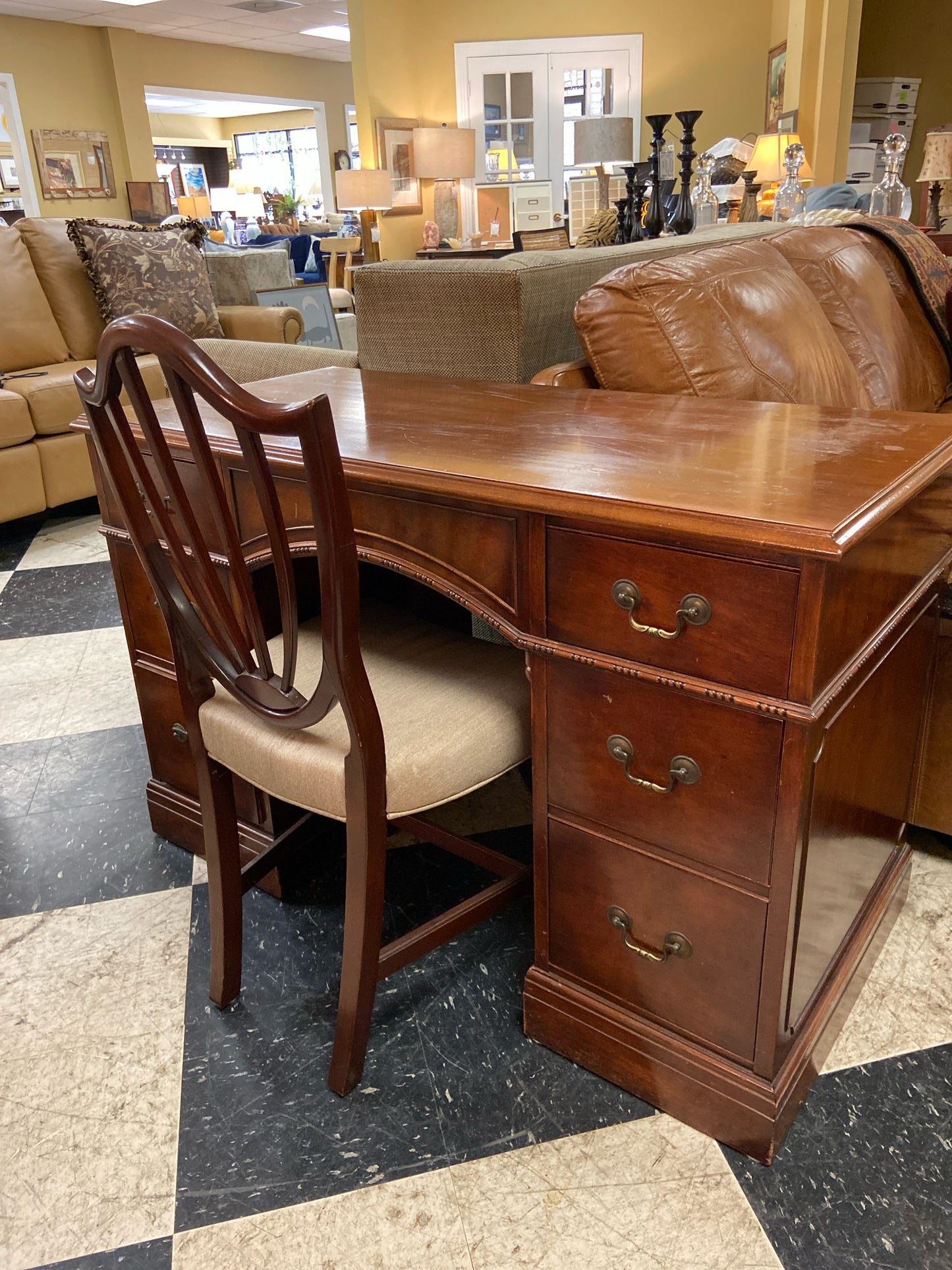 Antique Desk w/ Chair (45"X22"DX29"T)