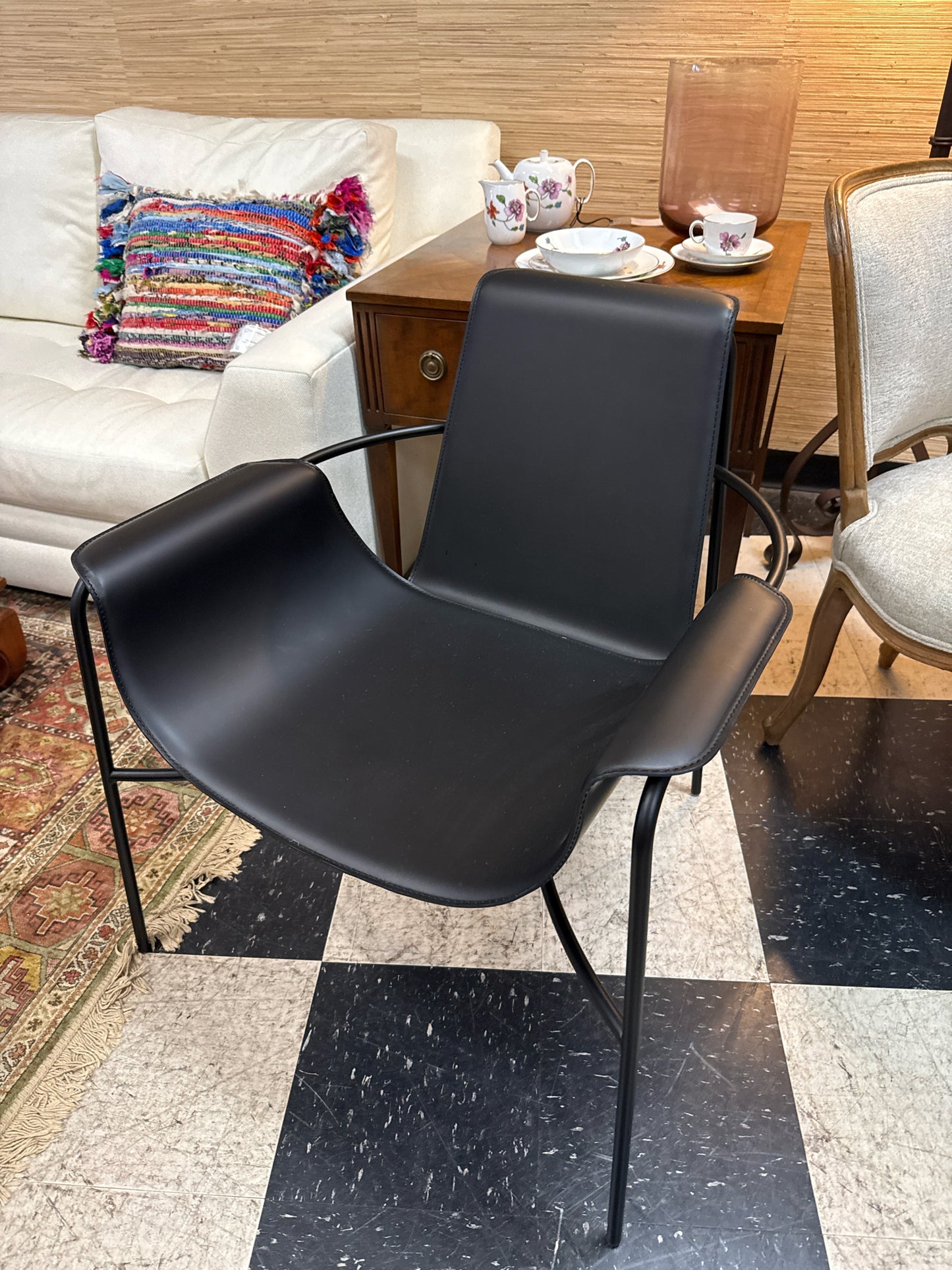 CB2- Gemini Black Lounge Arm Chair