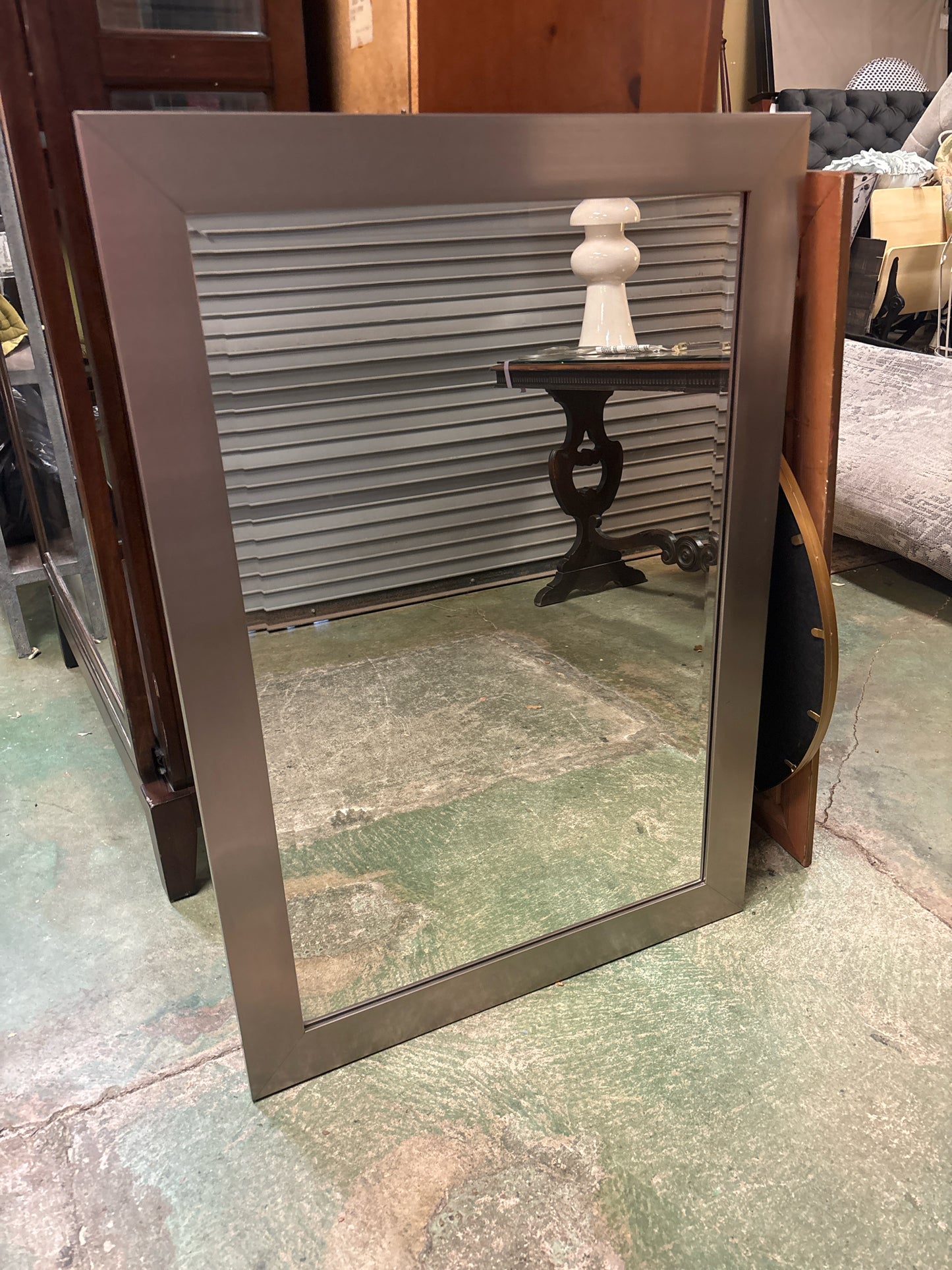 Beveled Mirror in Silver Frame- 29x41
