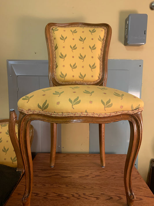 SET of 5 Vintage Upholstered Side Chairs (Yellow)