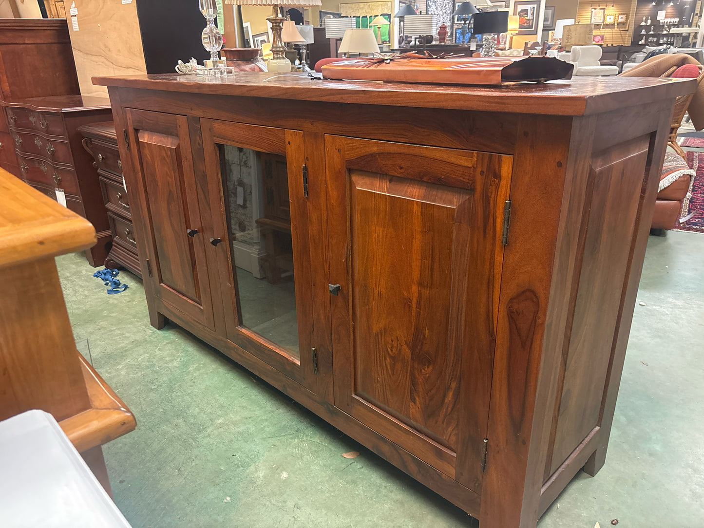 Four Hands 3 Door Rustic Hammered Wood Console (69x39x20.5)