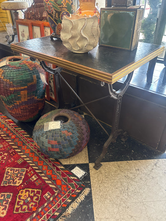 32" Avignon Square Black Cast Iron Bistro Table