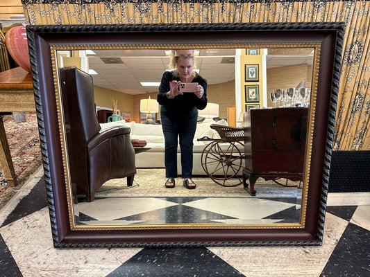 Large Mirror Dark Mahogany w/ Gold Inner Border