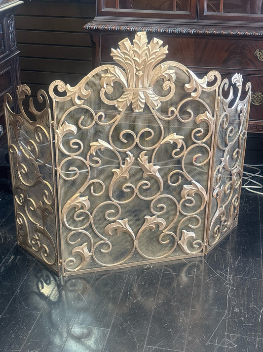 Acanthus Gold Handcrafted Fireplace Screen (46.5"x36")