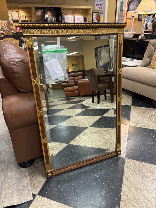 Neoclassical Reproduction Gold Beveled Ornate Mirror Frame (29"x 47")