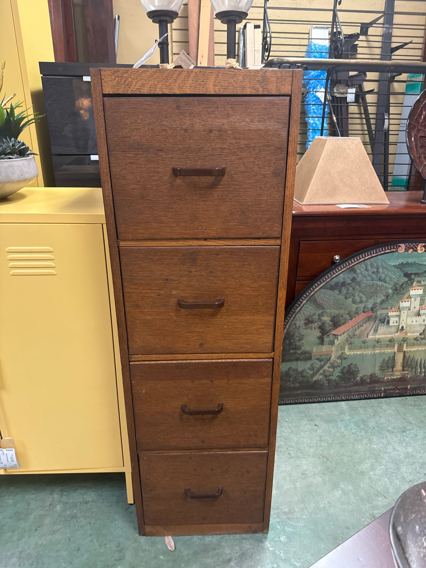 Antique 4-Drawer File Cabinet