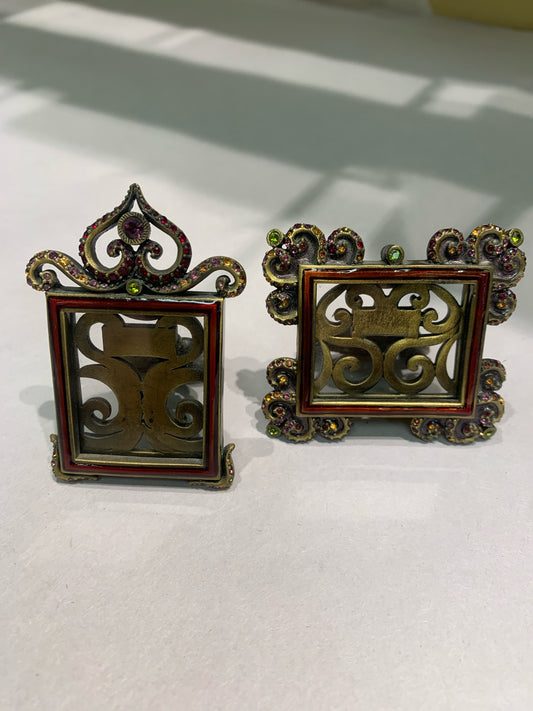 PAIR - Jay Strongwater Miniature Frames w/ Swarovski Jewels (Valued $200 each)