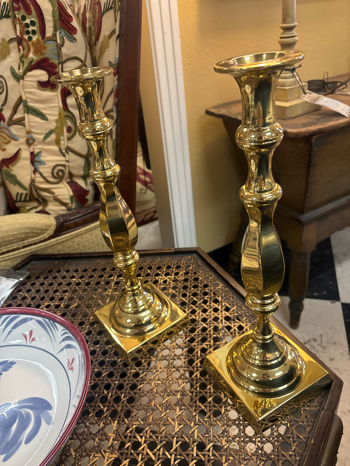 PAIR of Baldwin Solid Brass Candlesticks (15 3/4")