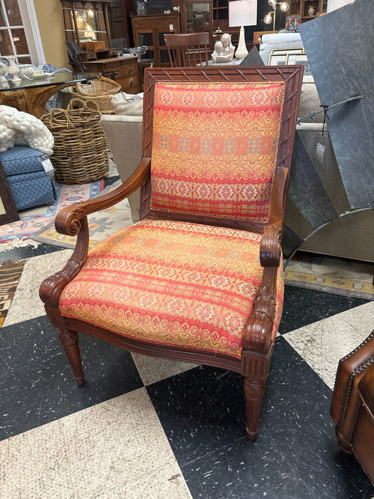 Arm Chair w/ Coral & Cream Seat/Back