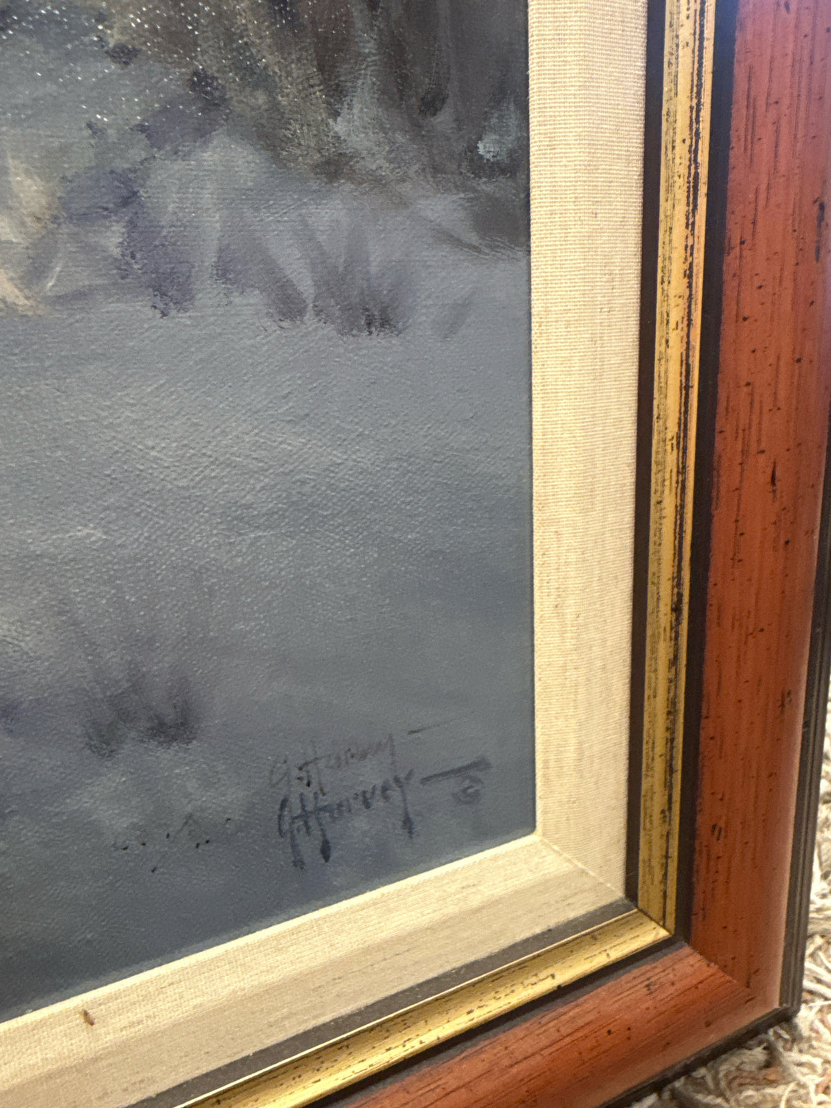 Signed & #'d Print-G. Harvey"Leaving the High Country" w/COA-Brown/Black/Gold Fr