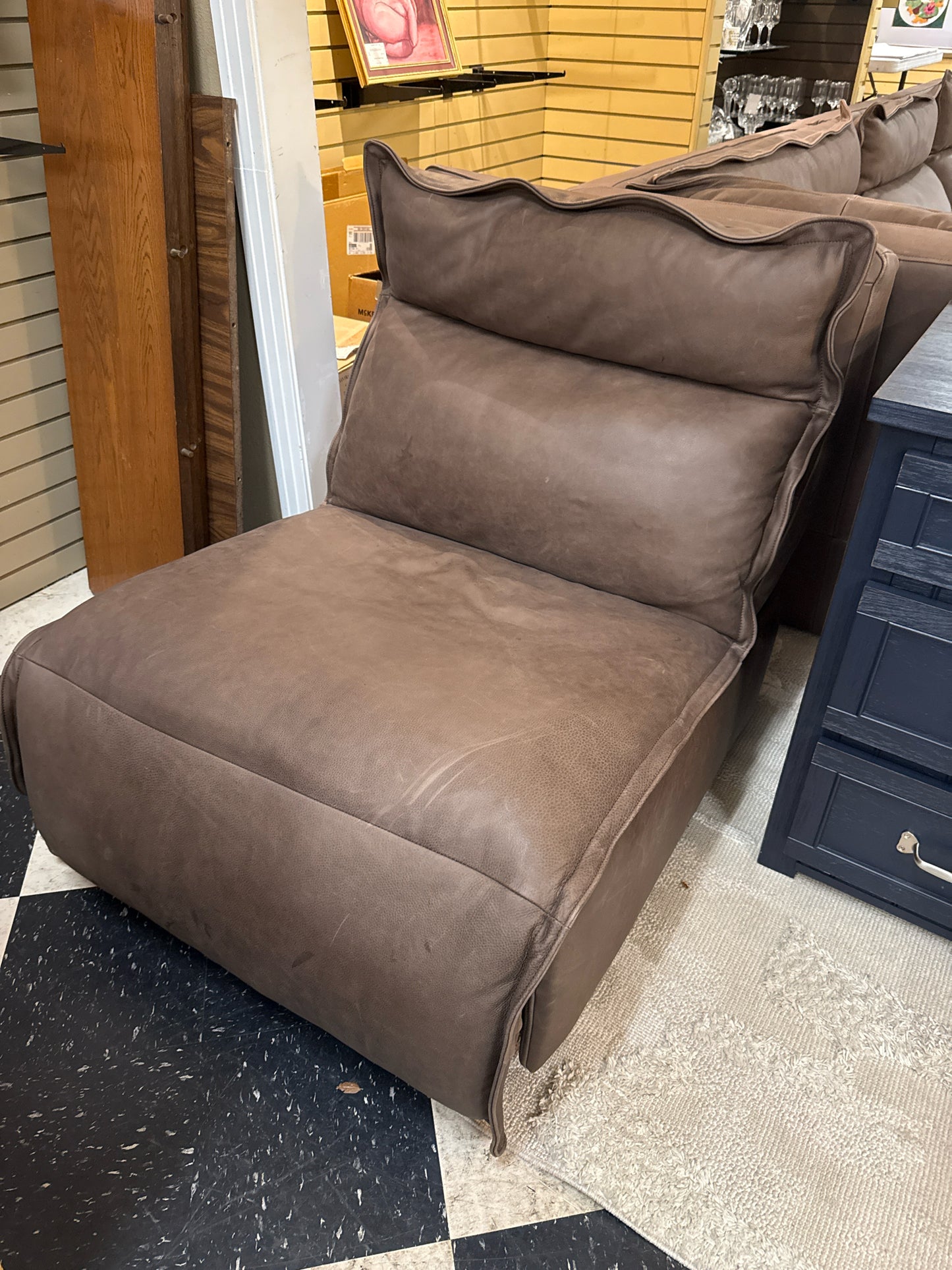 Arhaus Leather Sofa w/6 Electric Recliners 191x122