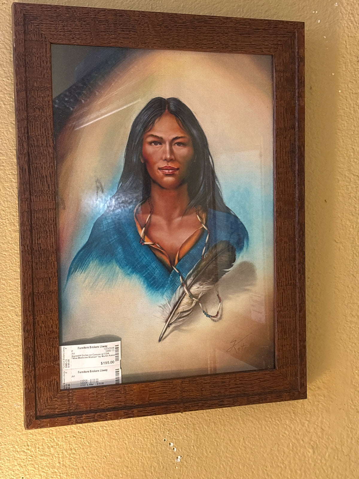 Signed/# Giclee on Canvas w/ COA "New Medicine Woman" by Martin Katon