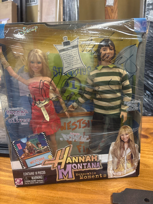 NIB Autographed Hanna Montana & Oliver Doll Set