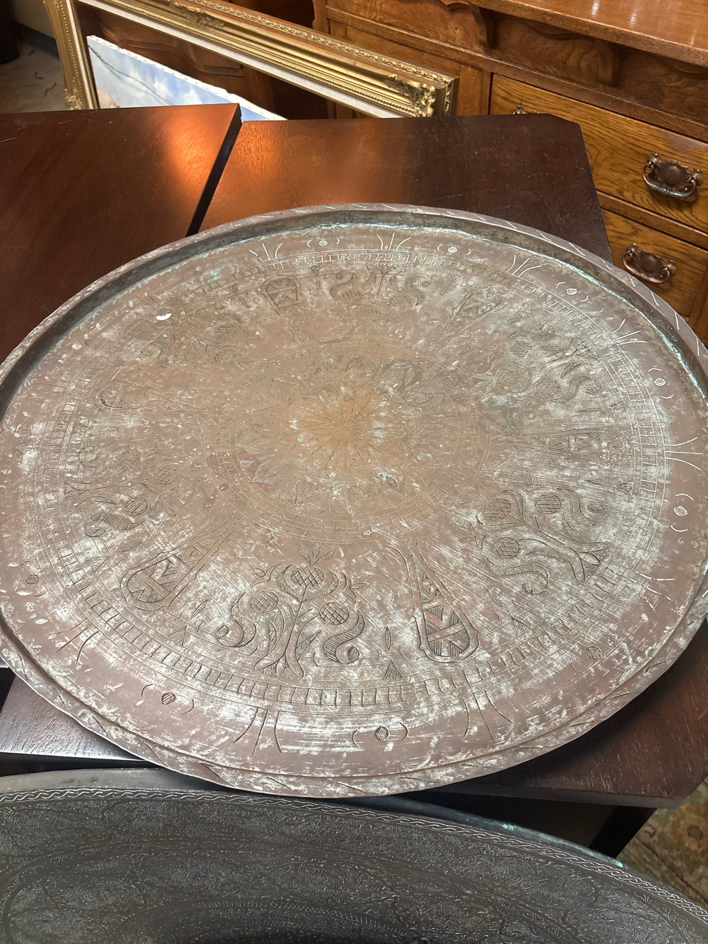 24" Brass Wall Hanging Tray