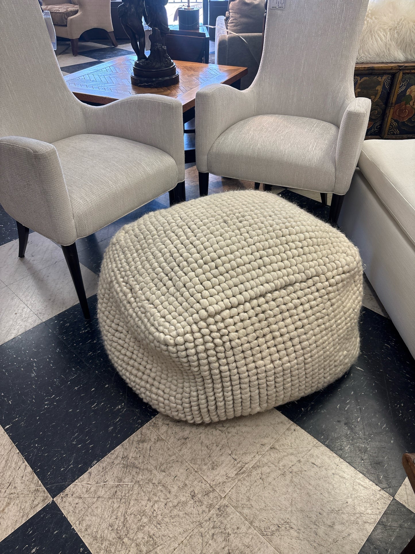 Pottery Barn Natural Color Oversized Pouf