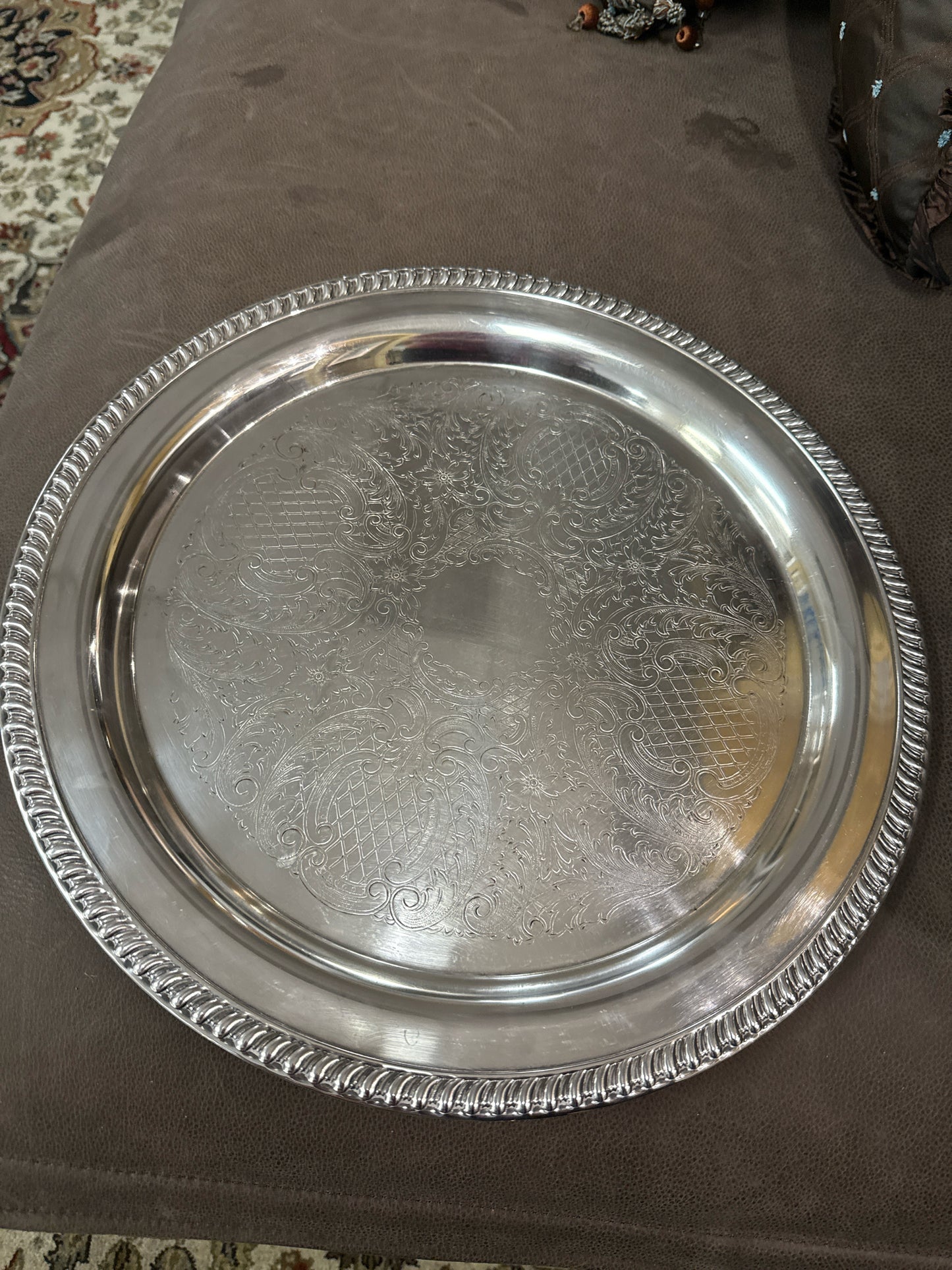 15" Round Silverplate Platter