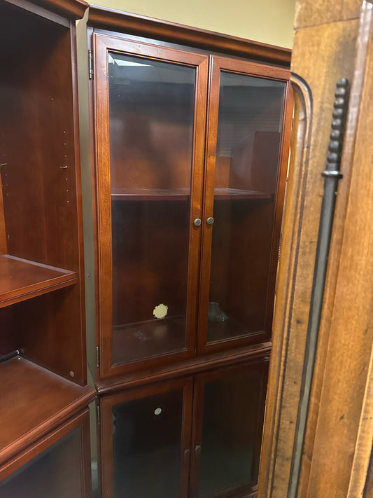 Cherry Wood Bookcase w/Glass Door
