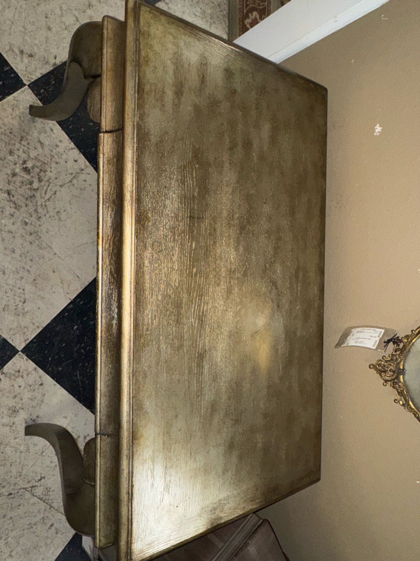 Hooker Gold/Silver Desk w/Drop Down Drawer