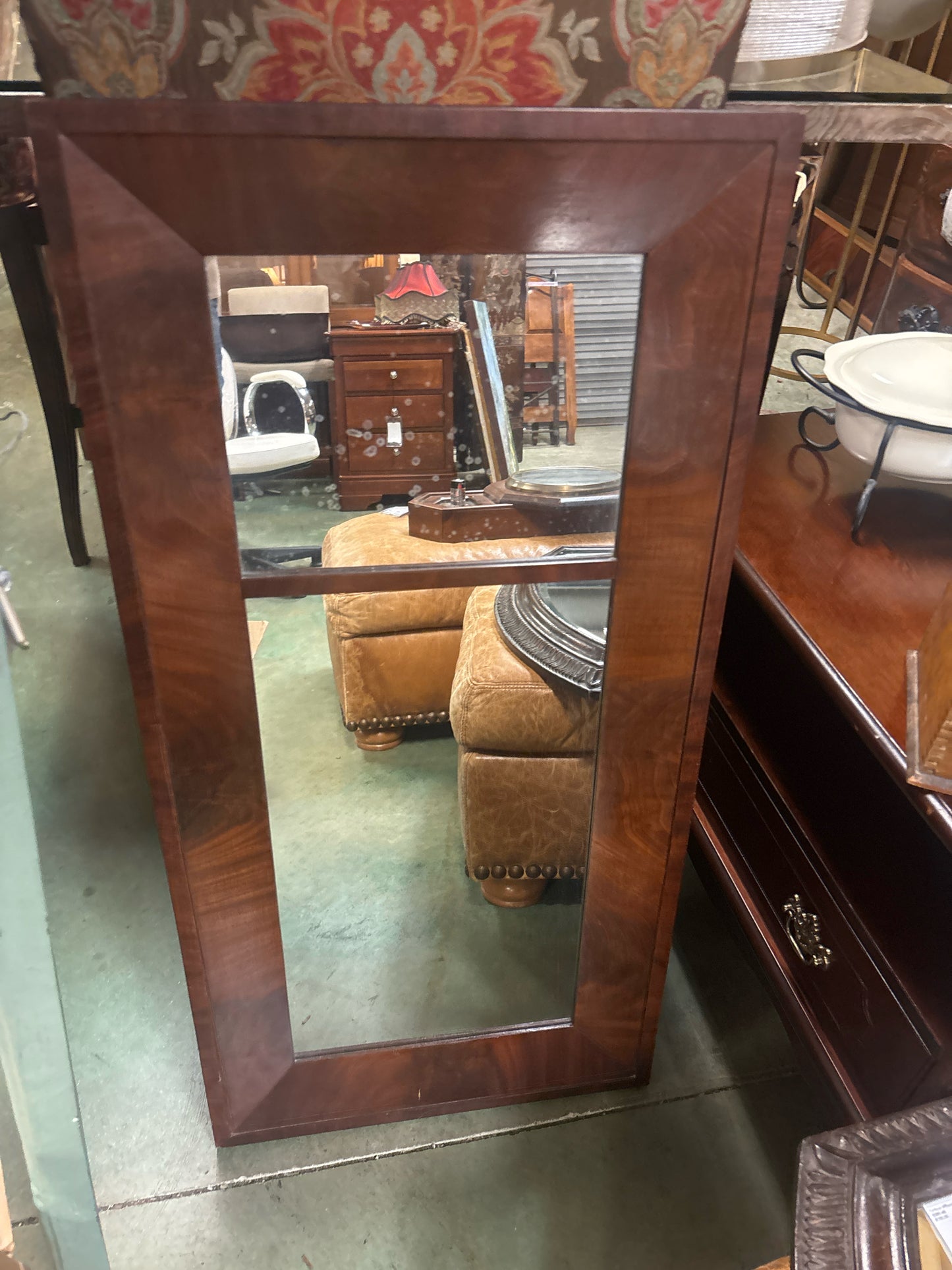 Antique Wood Wall Mirror 19x40