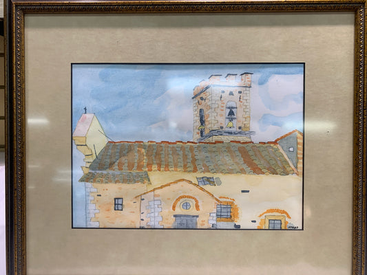 Original Signed Watercolor- Bell Tower Church by Spears (14"x 17")