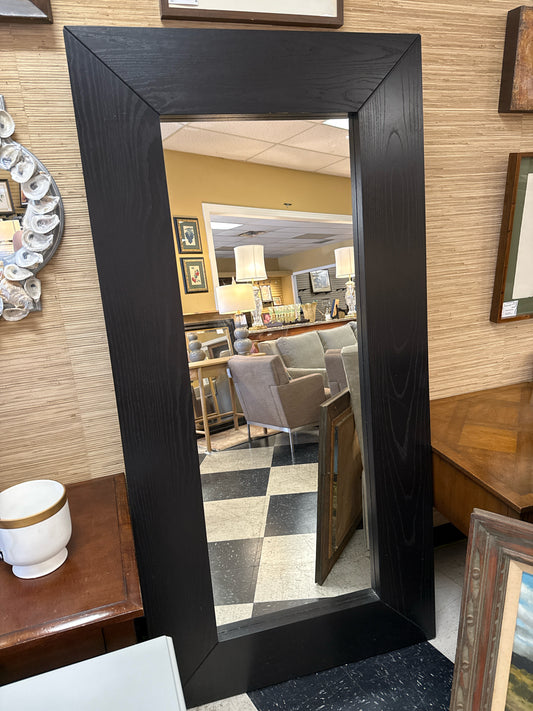 Large Walnut Concave Wall Mirror
