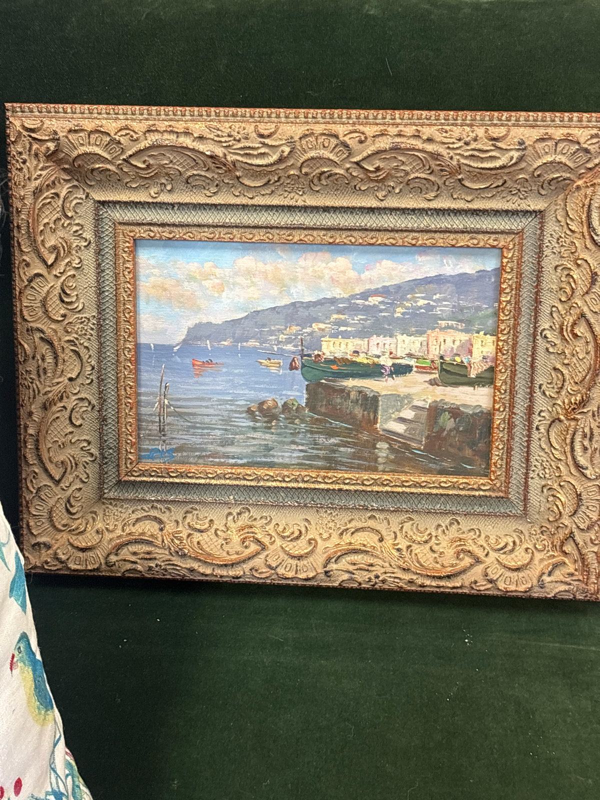 Original Oil Italian Scene in Ornate Frame (19x15)