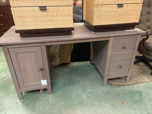 2-Drawer Gray Desk w/ Shelve & 1 Drawer