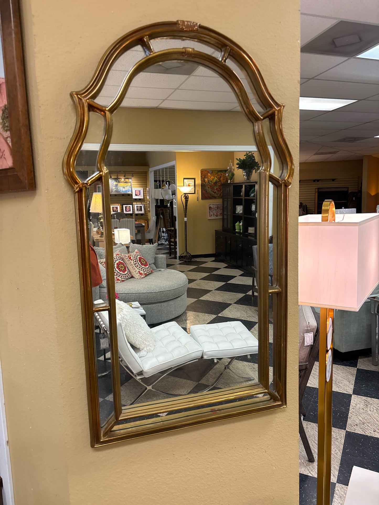 Vintage LaBarge Hollywood Regency Style Giltwood Mirror (42 1/2x25)