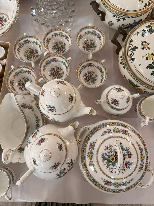 Vintage "Coalport Ming Rose" 54 Pcs China Set- Information Listed on Back of Tag