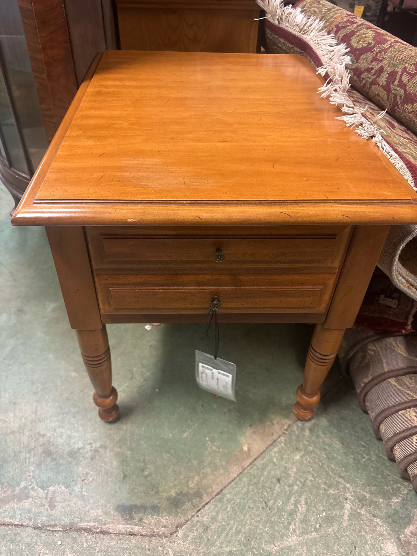 Pine Wood End Table w/ 1 Drawer 28x20x21