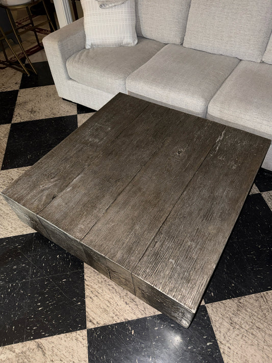 Z Gallerie- Timber Square Silver Resin Coffee Table