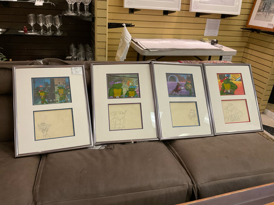 Set of 4 Original Production "Teenage Mutant Ninja Turtles" Art - 25H X 19W