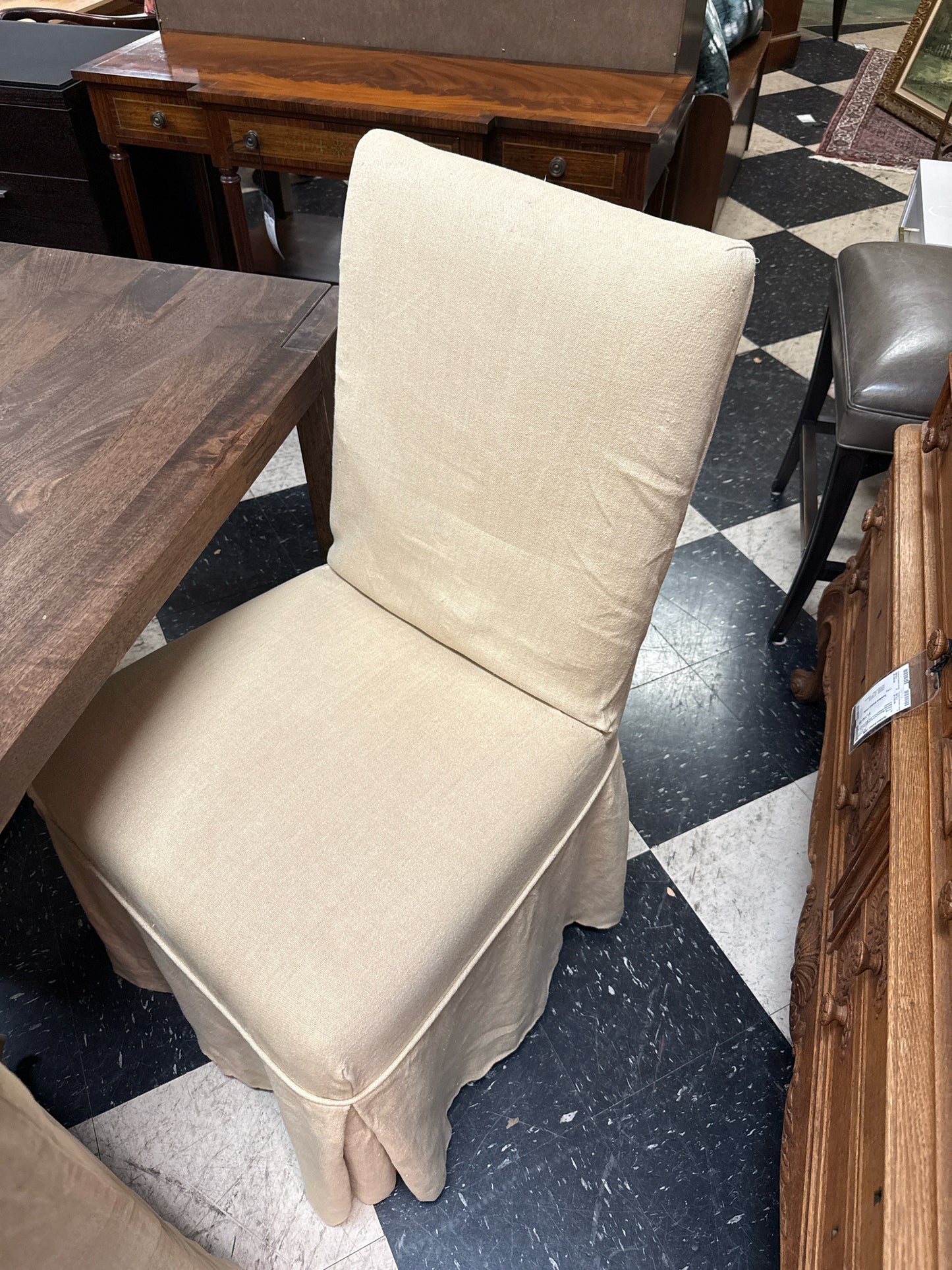 SET 4 Slip Covered Chairs-Off White