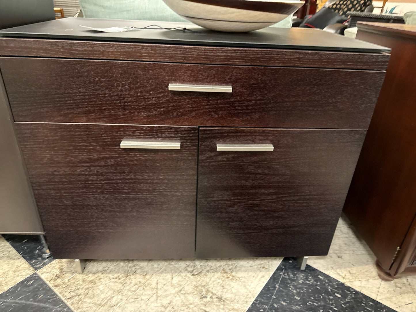 Espresso Credenza w/2 Doors/1 Drawer