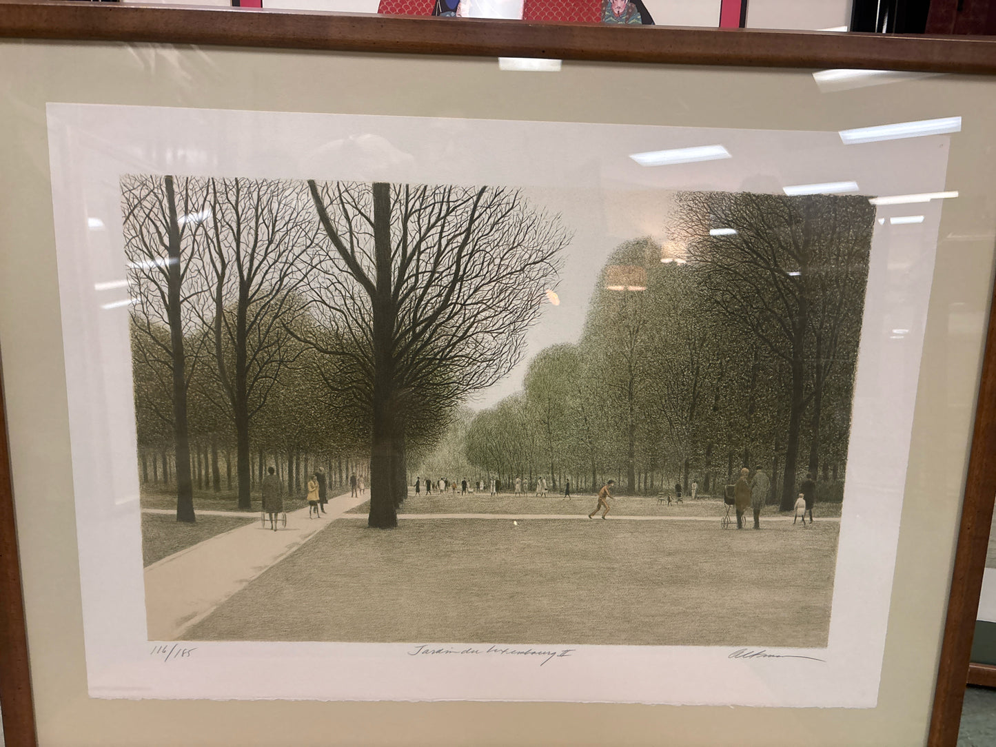 Signed & Numbered "Jardindin Luxembourg" Lithograph by Harold Altman (28x36)
