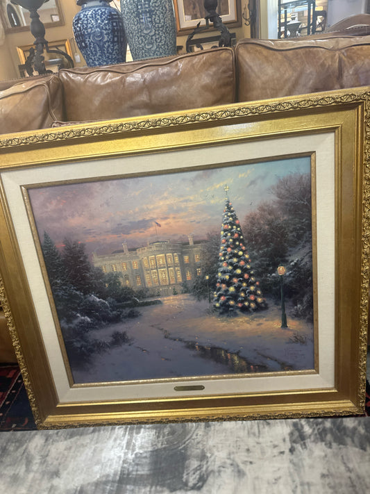 "Lights of Liberty" By Thomas Kinkade Gold Frame (32x28 )- COA @desk