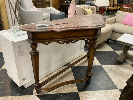 Henredon, Amalfi Collection, Triangular Marble Top Console - 58W X 20D X 36.5H