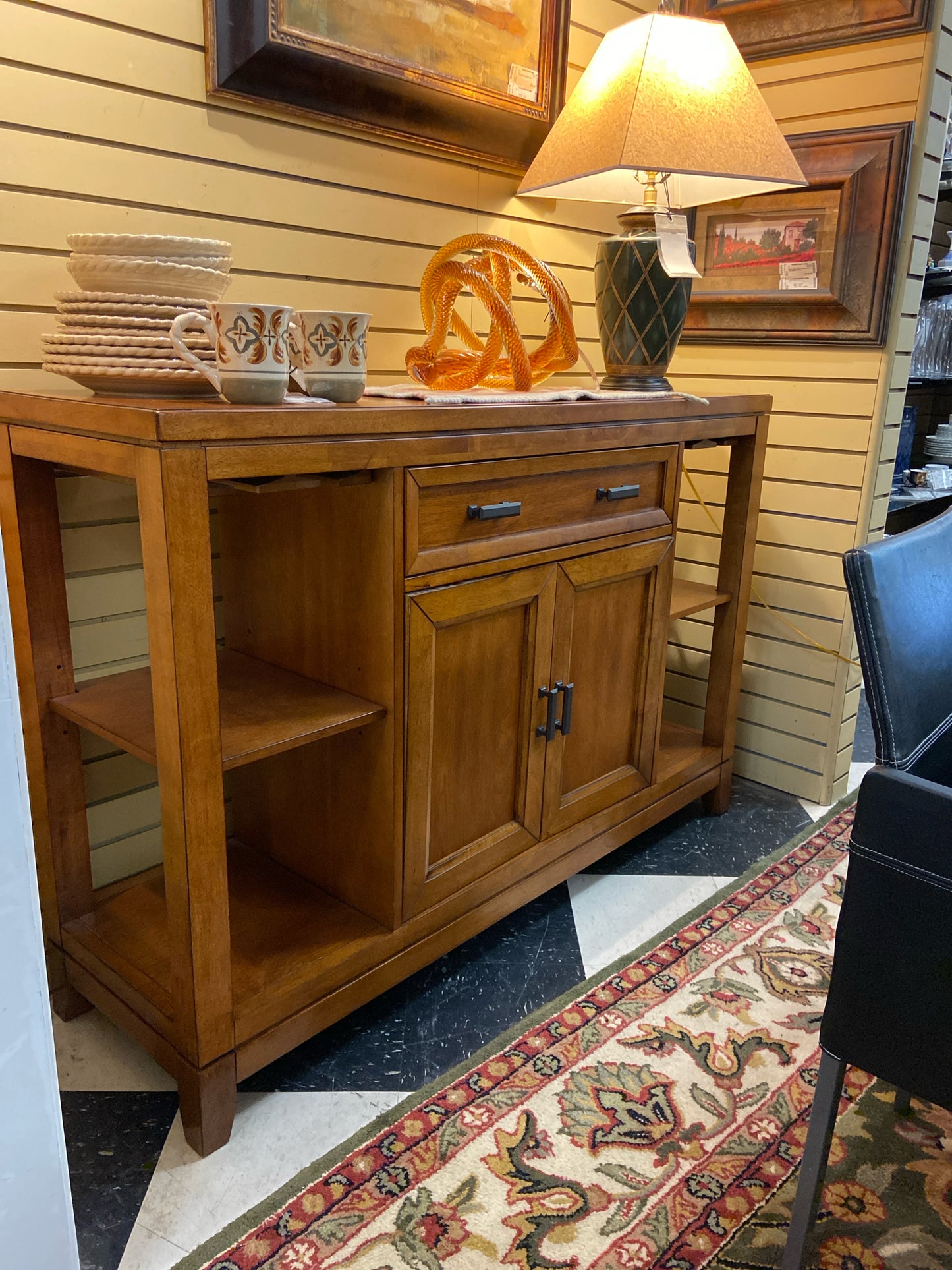 Buffet/Server w/ Wine Storage & Wine Glass Rack