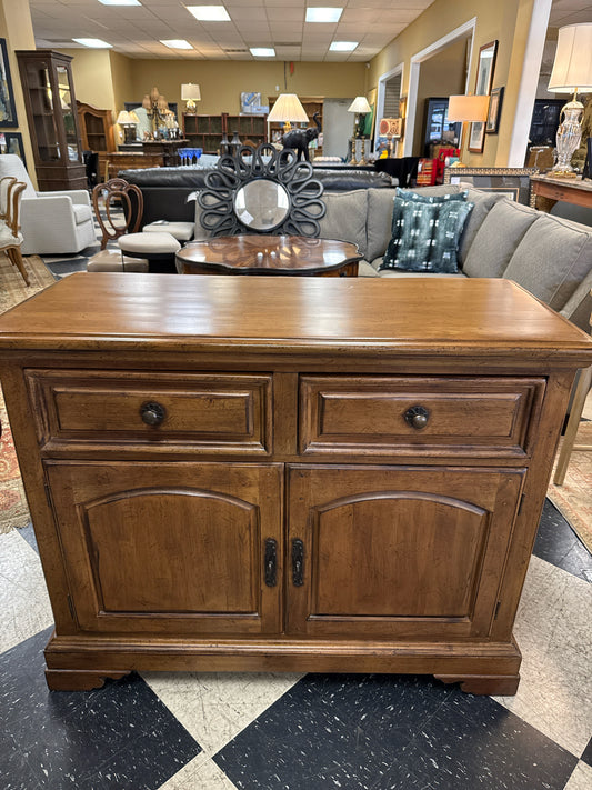 Drexel Heritage Chest- 2-drawers & 2-doors w/Black HW