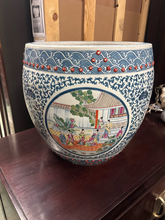 Very Large Chinese Porcelain FishBowl  Floor Jardiniere