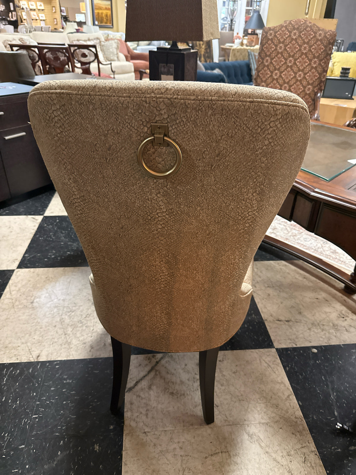 Ethan Allen Cream Snakeskin Accent Chair