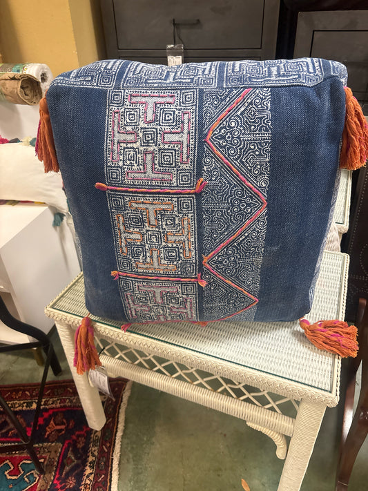 Modelli Square Blue Pillow w/ Tassels