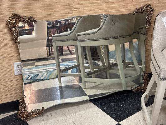 Art Decor Curved Mirror w/4 Ornate Corners
