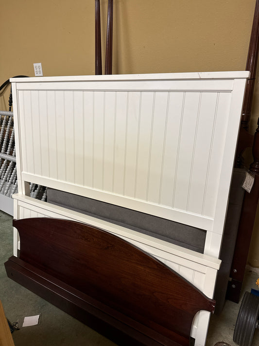 Full Pottery Barn White Wood Bed HB/FB/SR's/Wooden Slats