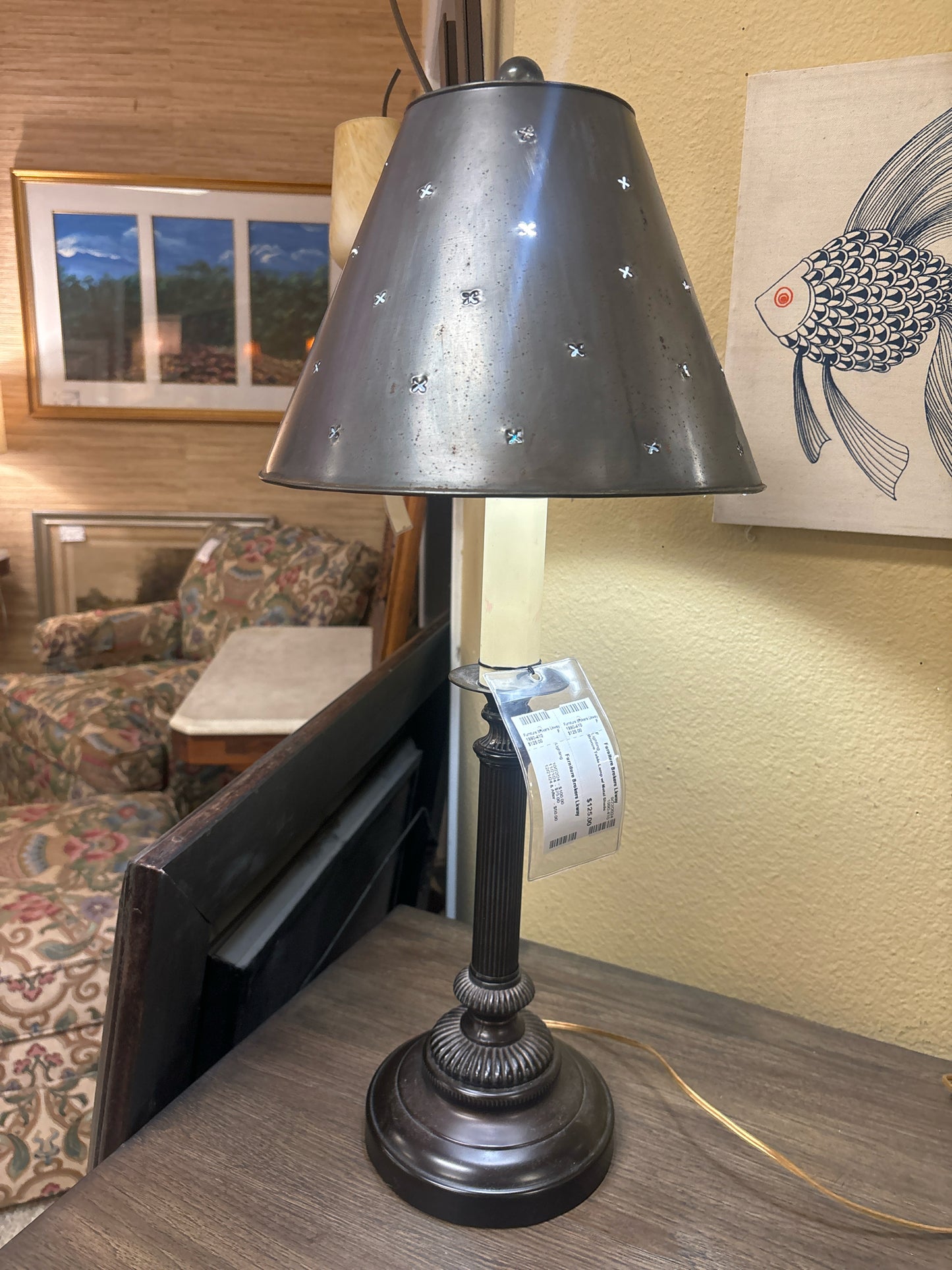 Bronze Table Lamp w/ Metal Shade