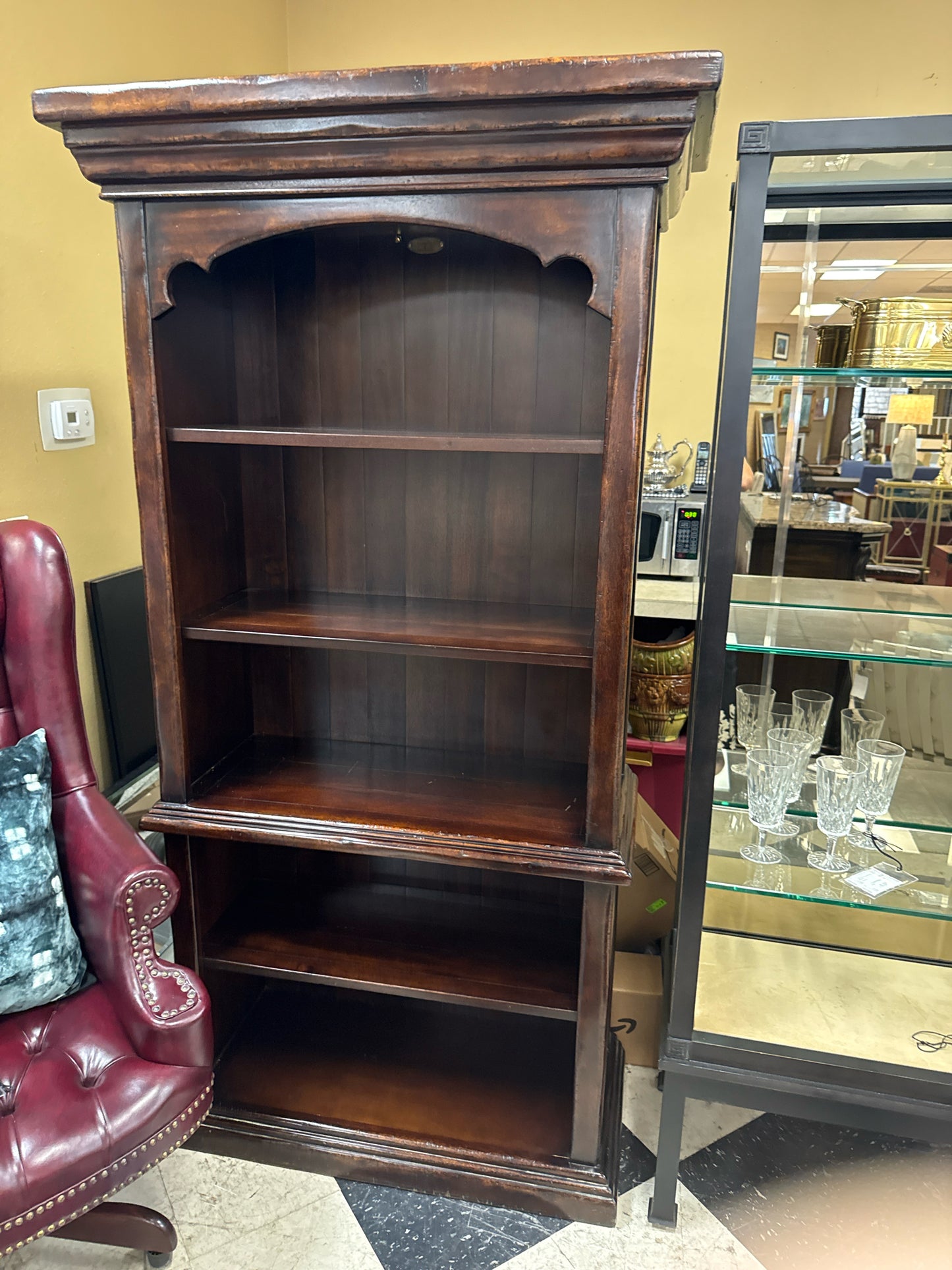Lighted 5 Shelf Solid Wood Bookcase