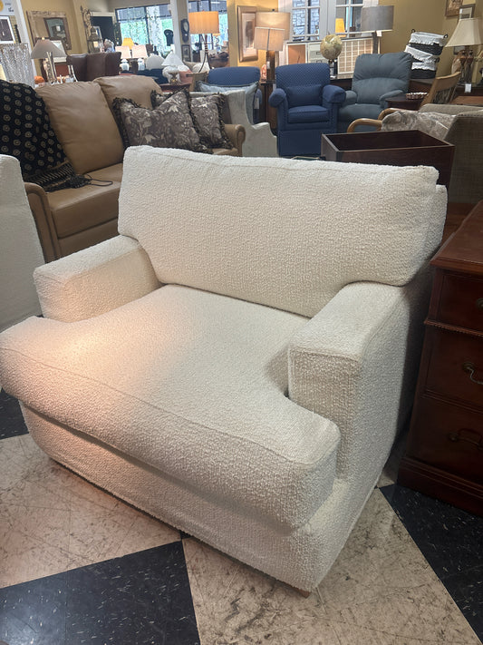 Quartine New Yorker Custom Oversized Shearling White Slip Cover Chair 42x36x32